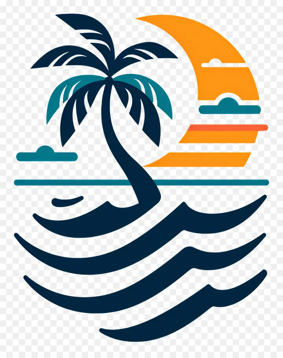 Logo De Plage，Scène De Plage PNG