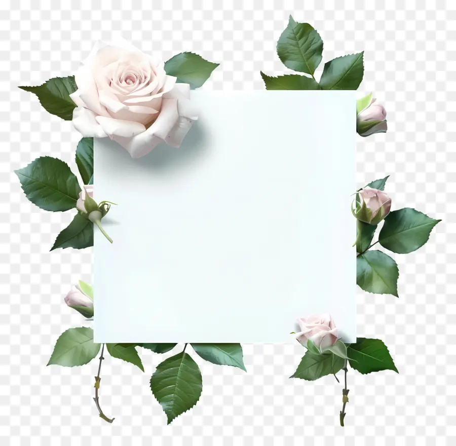 Bordure De Roses，Cadre Floral PNG