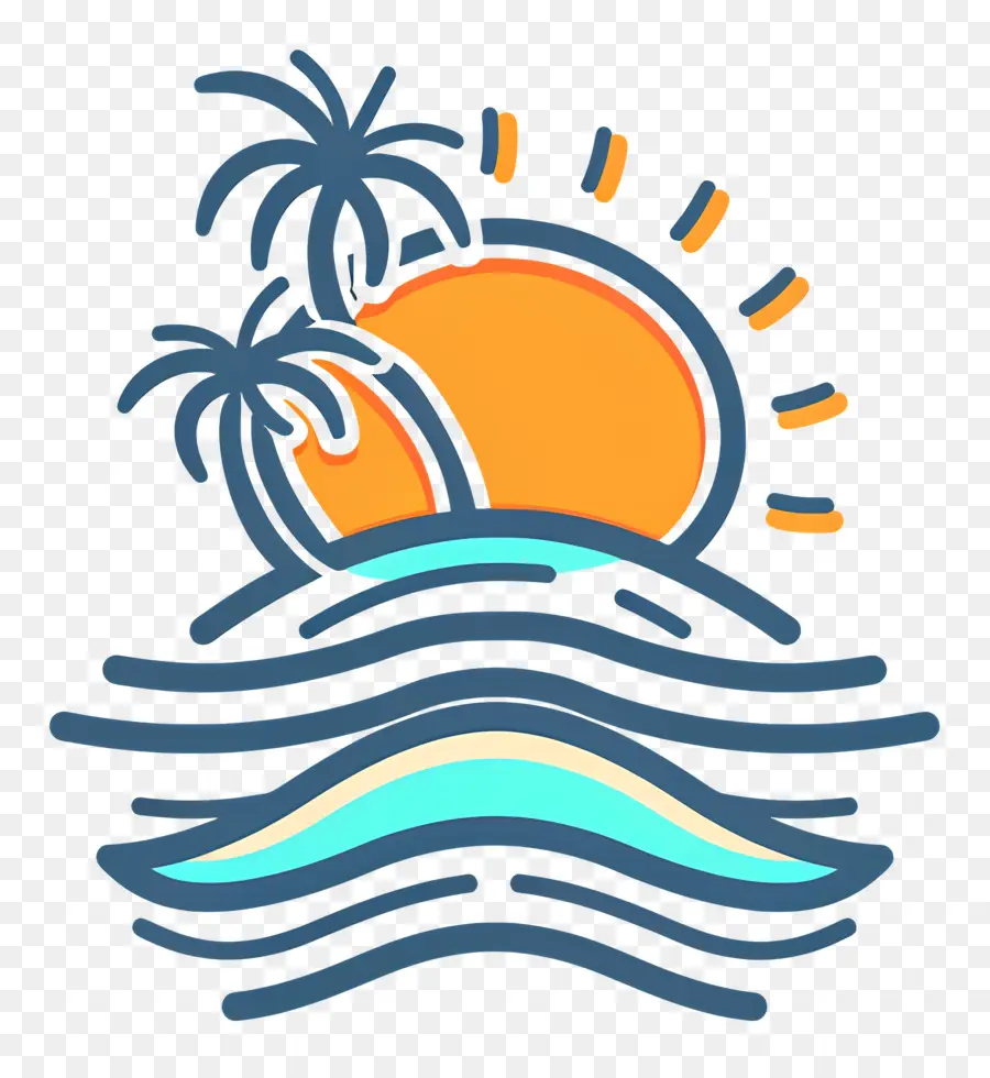 Logo De Plage，Scène De Plage PNG