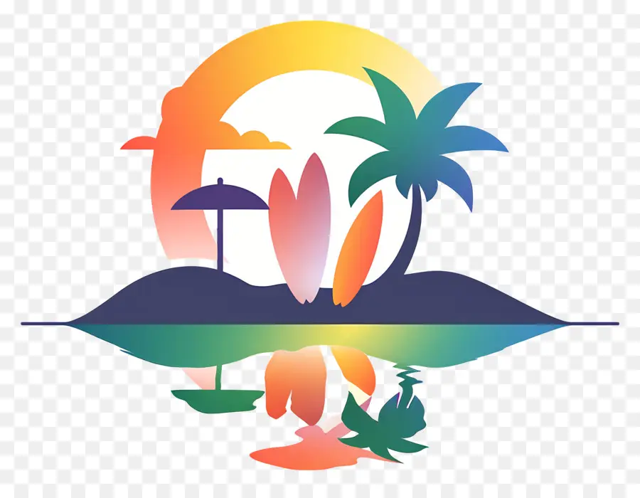 Logo De Plage，Scène De Plage PNG