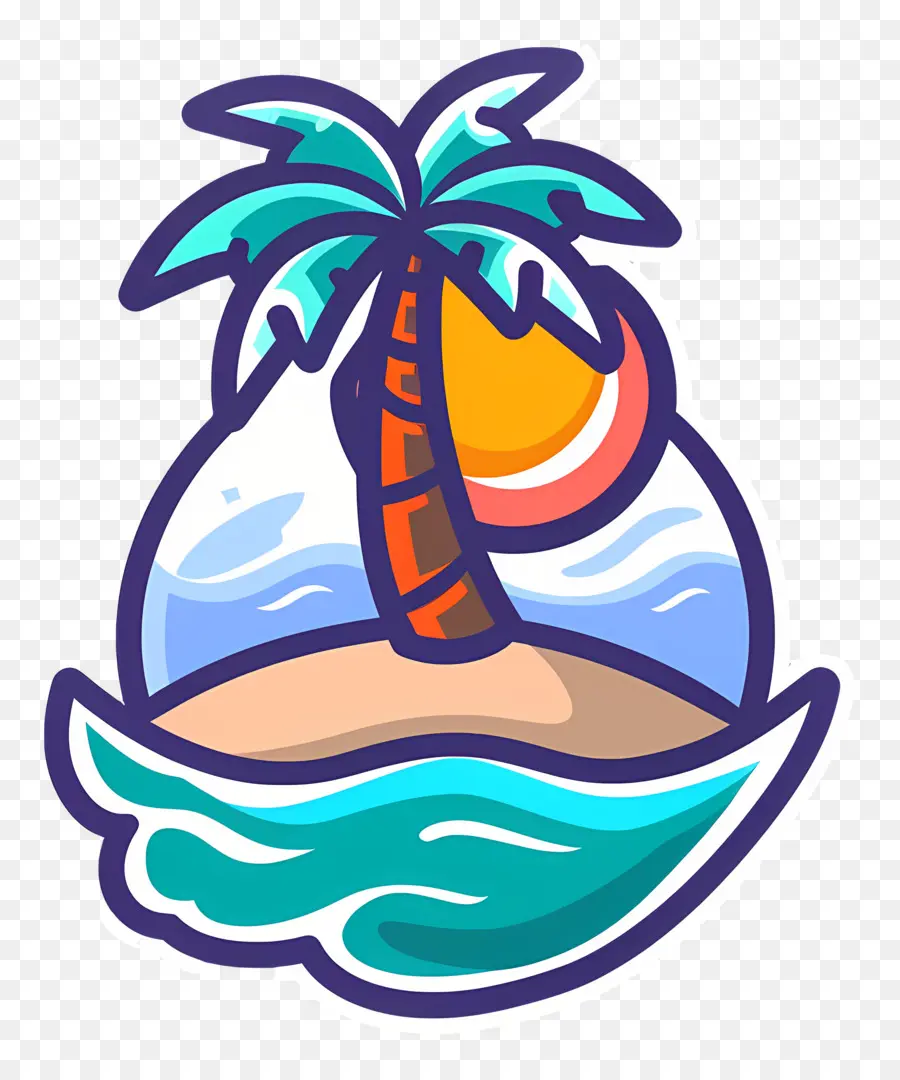 Logo De Plage，Palmier PNG