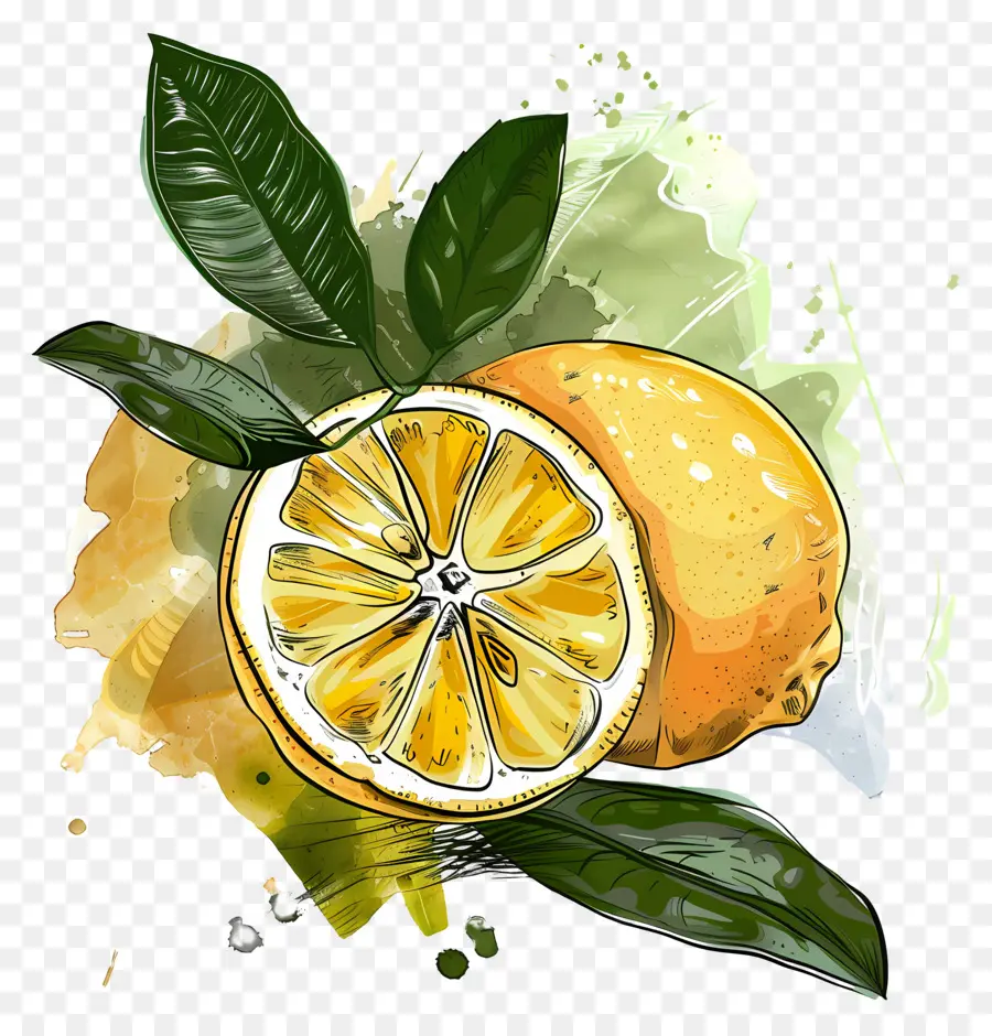 Aquarelle Citron，Citron PNG