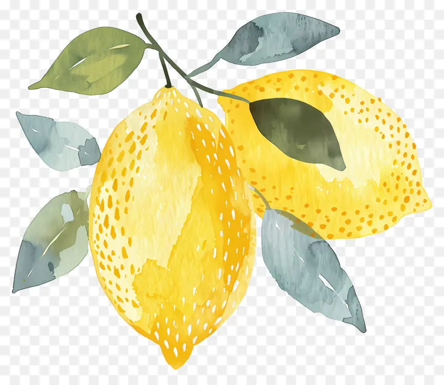 Aquarelle Citron，Citrons PNG