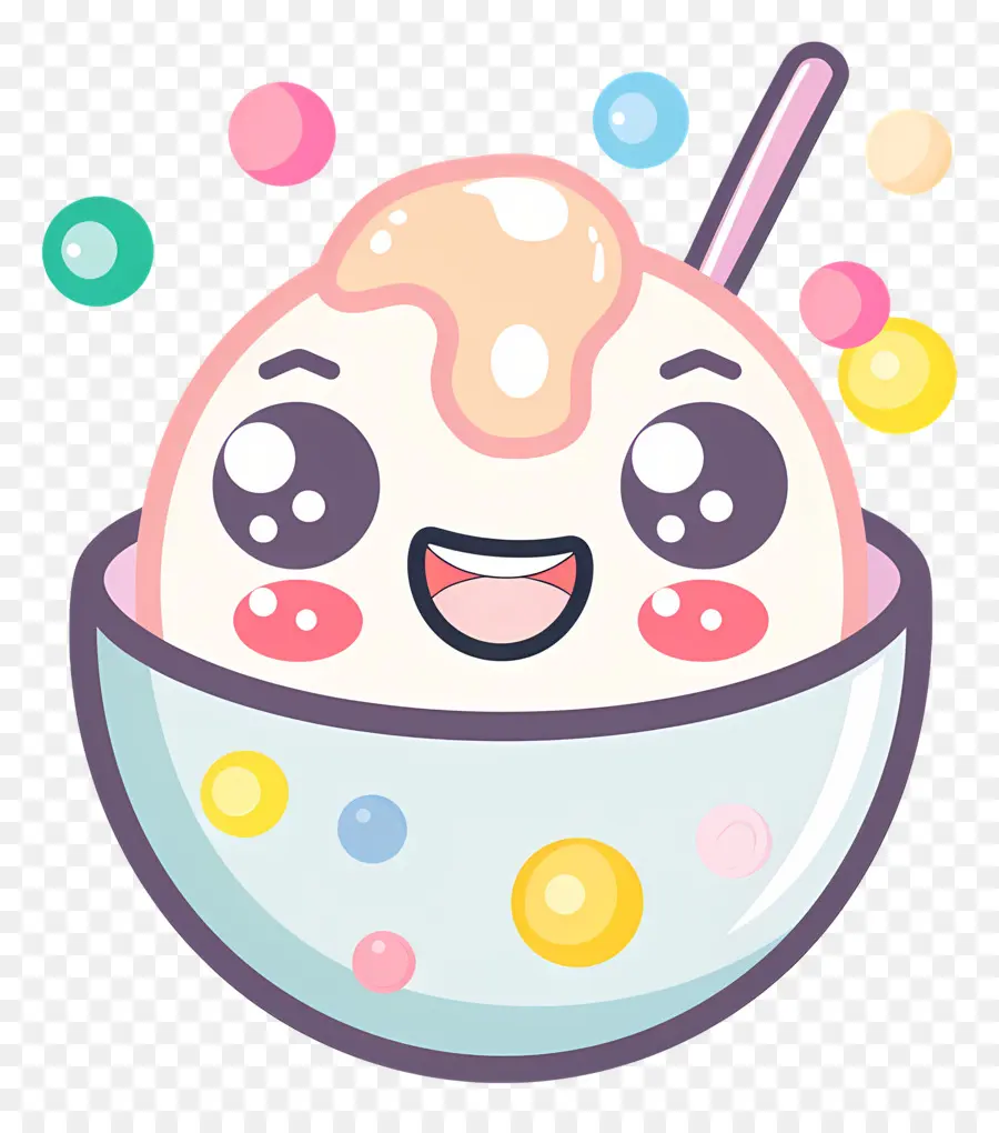 Bol De Céréales Kawaii，Glace Mignonne PNG