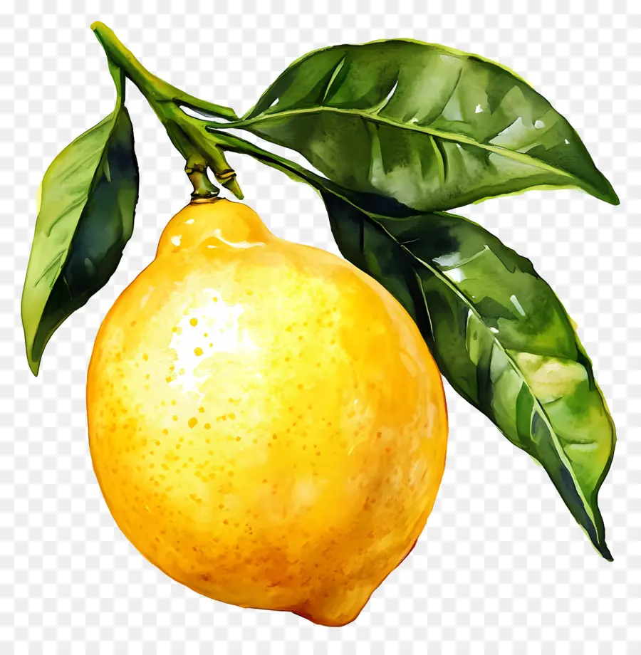 Aquarelle Citron，Un Seul Citron PNG