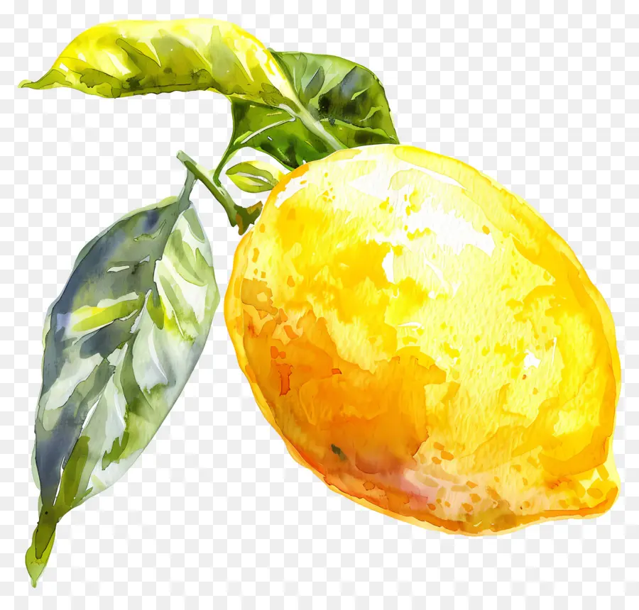 Aquarelle Citron，Un Seul Citron PNG