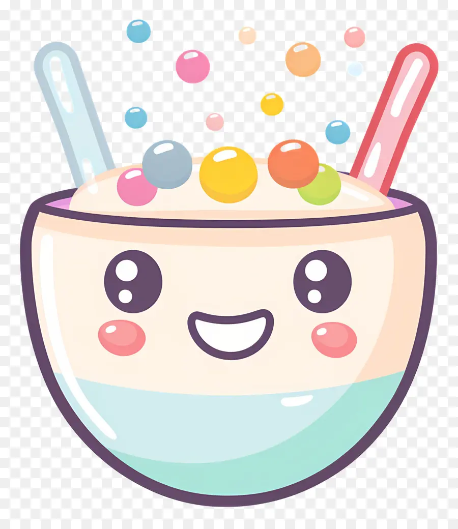 Bol De Céréales Kawaii，Glace Mignonne PNG