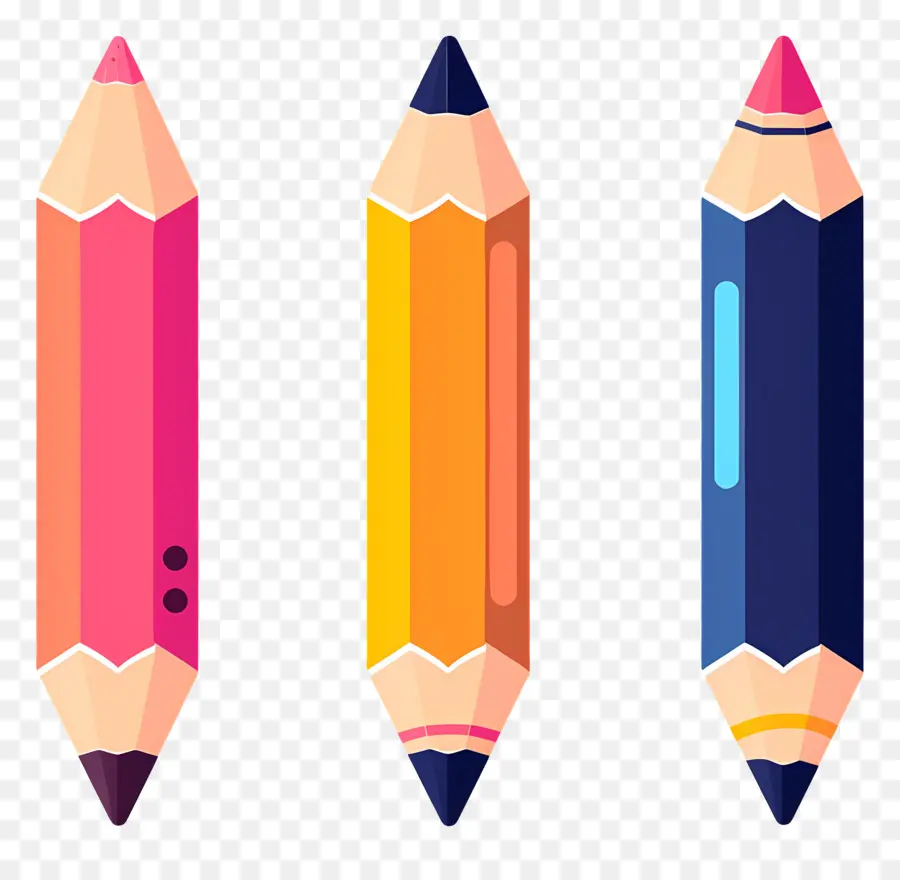 Crayons De Couleur，Trois Crayons De Couleur PNG