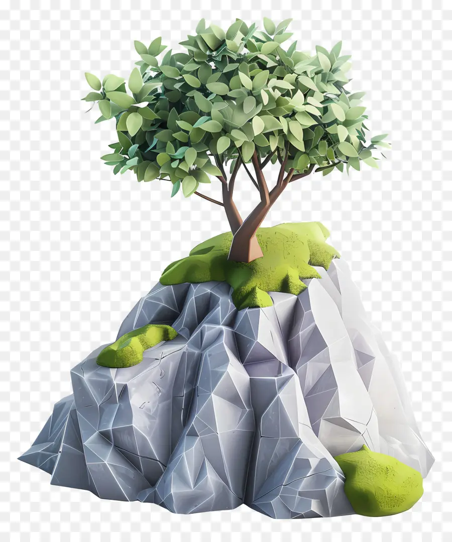 Arbre De Montagne，Arbre Polygonal PNG