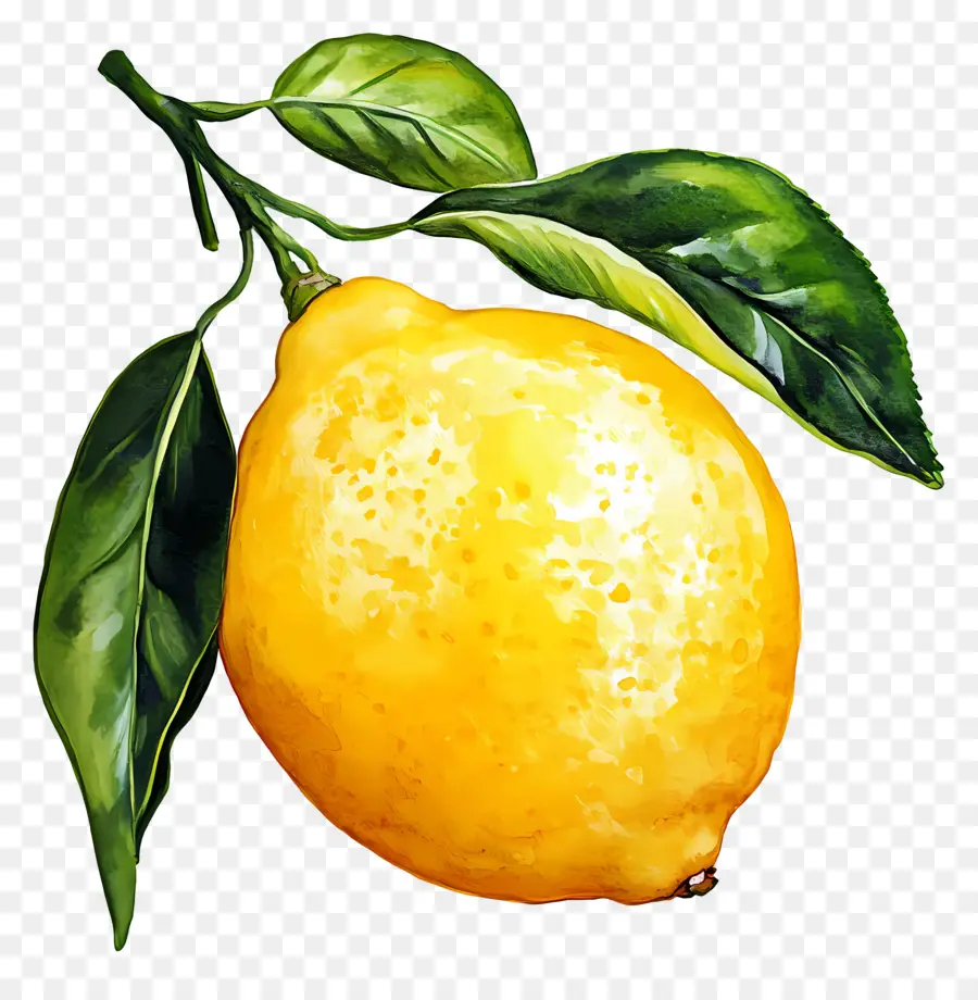 Aquarelle Citron，Un Seul Citron PNG