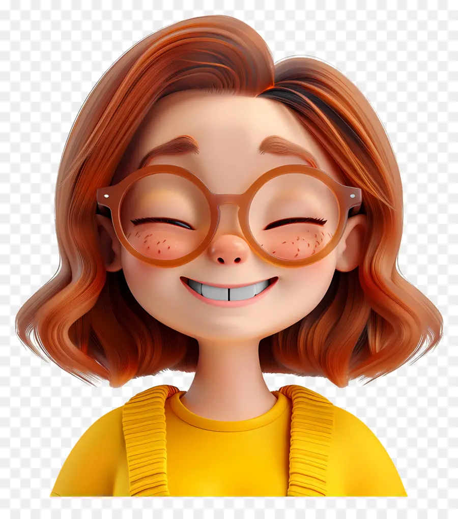 Des Gens Heureux，Fille Souriante Avec Des Lunettes PNG