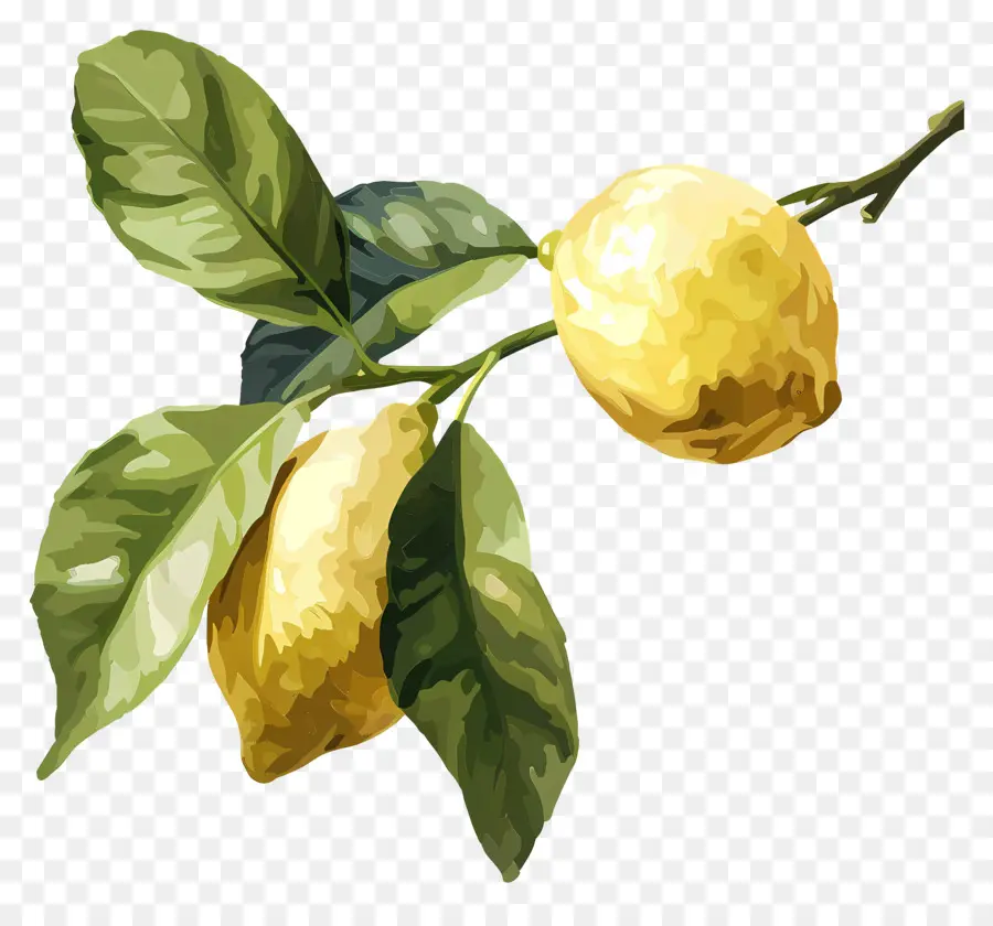 Aquarelle Citron，Citrons Jaunes PNG