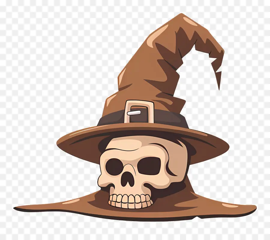 Casquette D'halloween，Crâne Avec Chapeau PNG