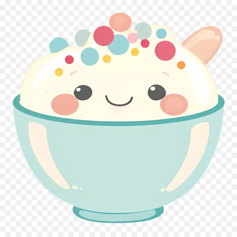 Bol De Céréales Kawaii，Glace Mignonne PNG