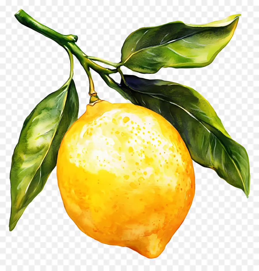 Aquarelle Citron，Un Seul Citron PNG