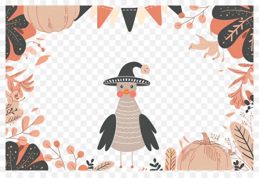 Dinde De Thanksgiving，Oiseau Avec Chapeau PNG