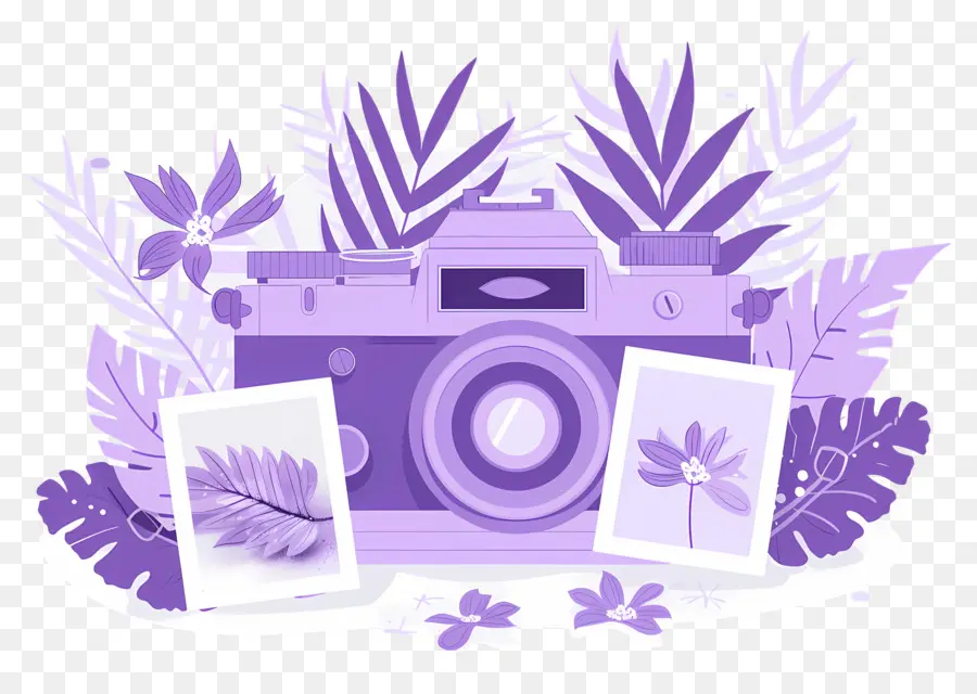 Caméra De Dessin Animé，Appareil Photo Violet PNG