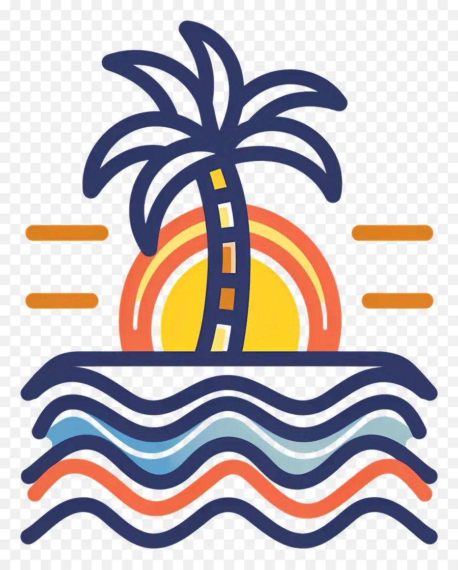 Logo De Plage，Scène De Plage PNG