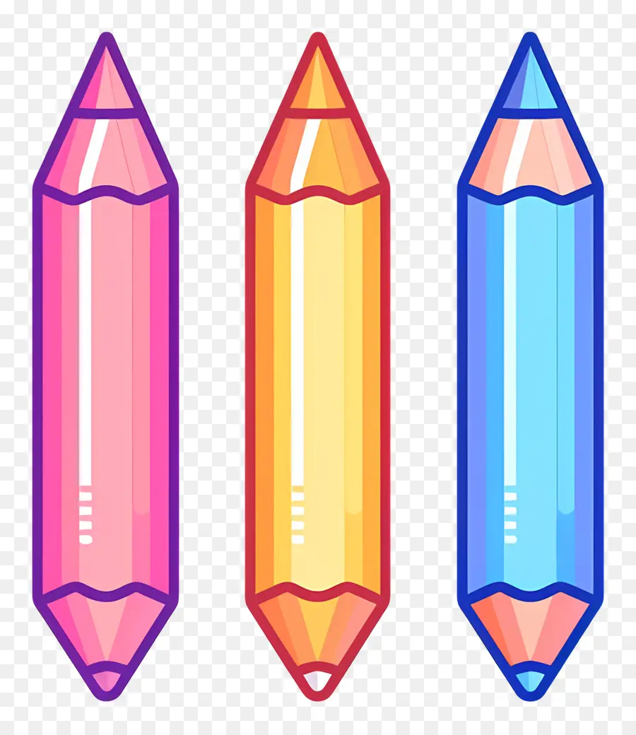 Crayons De Couleur，Trois Crayons De Couleur PNG