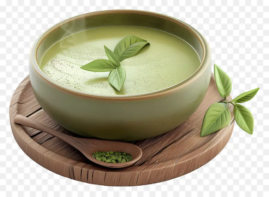 Thé Vert Matcha，Bol à Thé Vert PNG