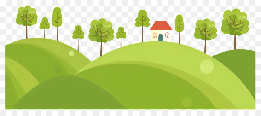 Colline D'herbe，Maison Sur Colline PNG