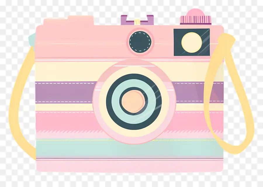 Caméra De Dessin Animé，Appareil Photo Pastel PNG