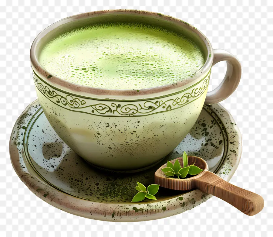 Thé Vert Matcha，Tasse De Thé Vert PNG