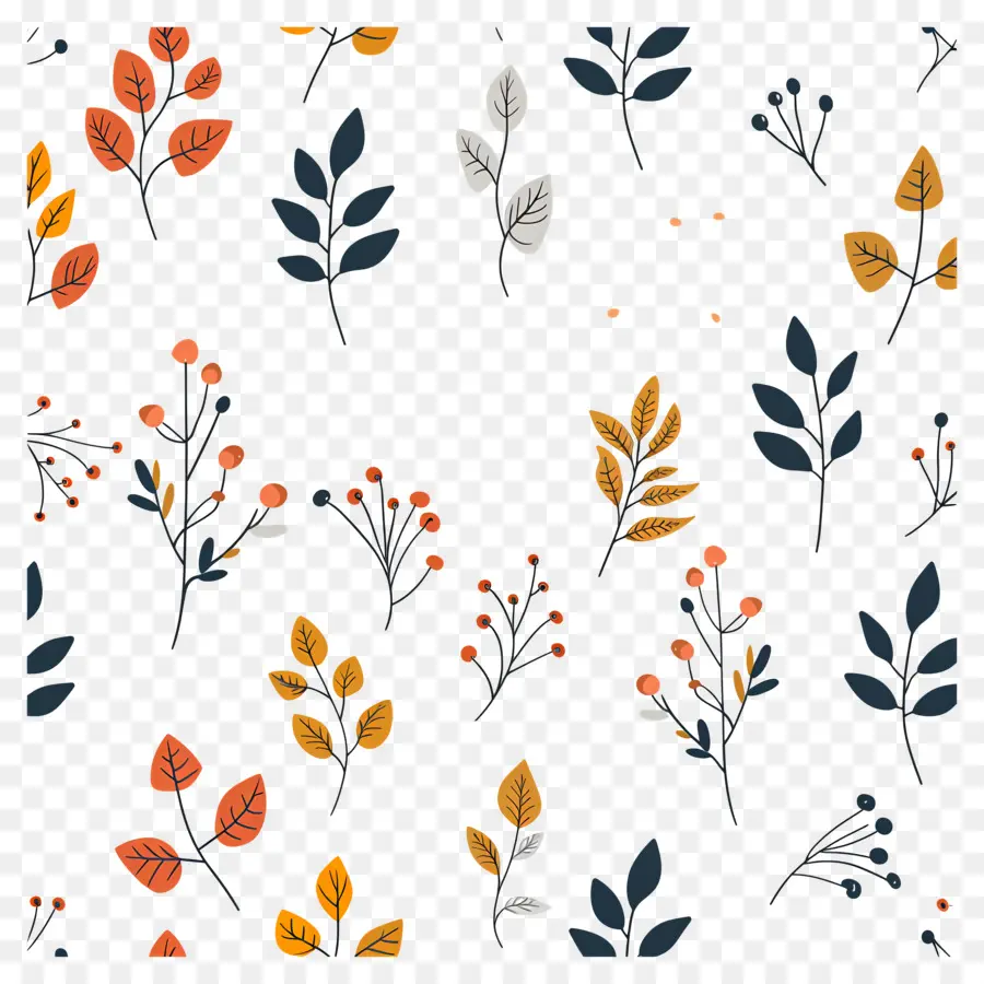 Modèle De Thanksgiving，Feuilles D'automne PNG