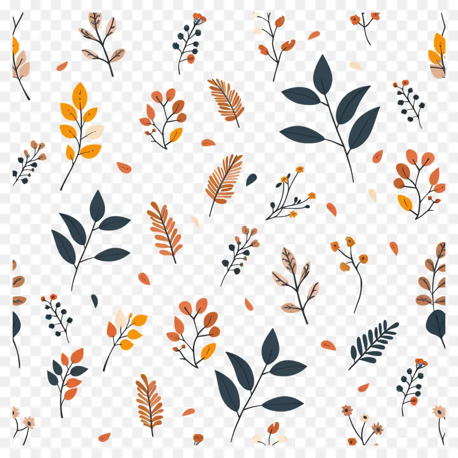 Modèle De Thanksgiving，Feuilles D'automne PNG