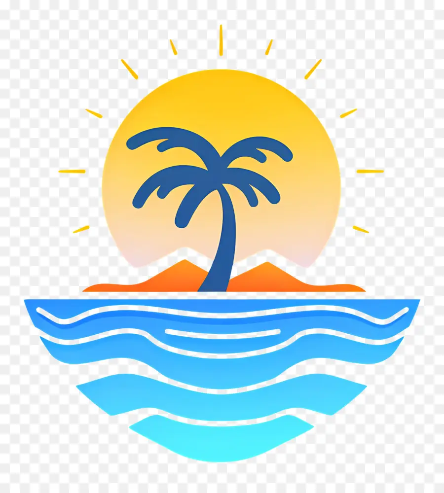 Logo De Plage，Scène De Plage PNG