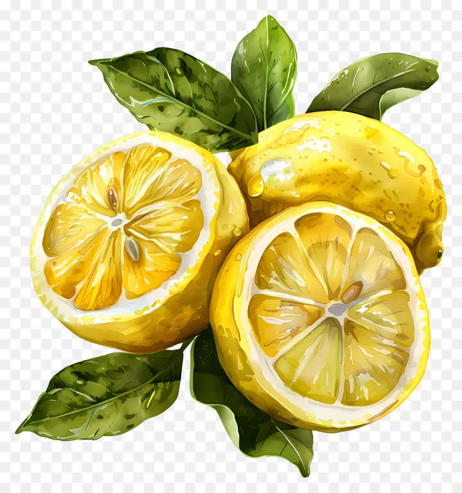 Aquarelle Citron，Citrons PNG