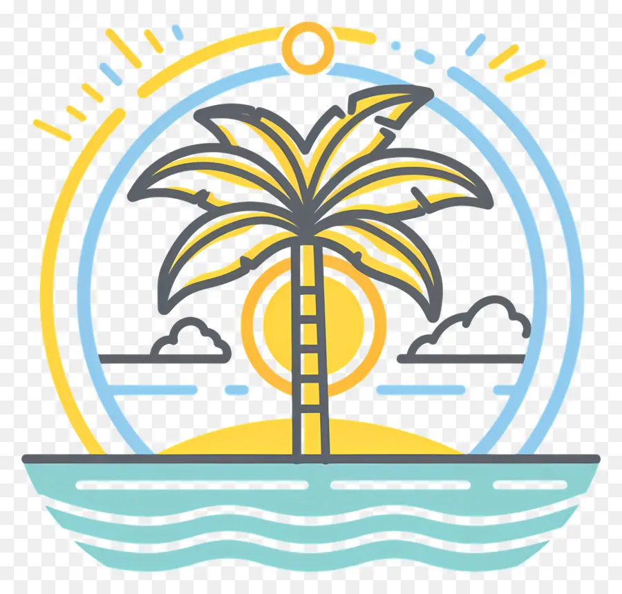 Logo De Plage，Palmier PNG