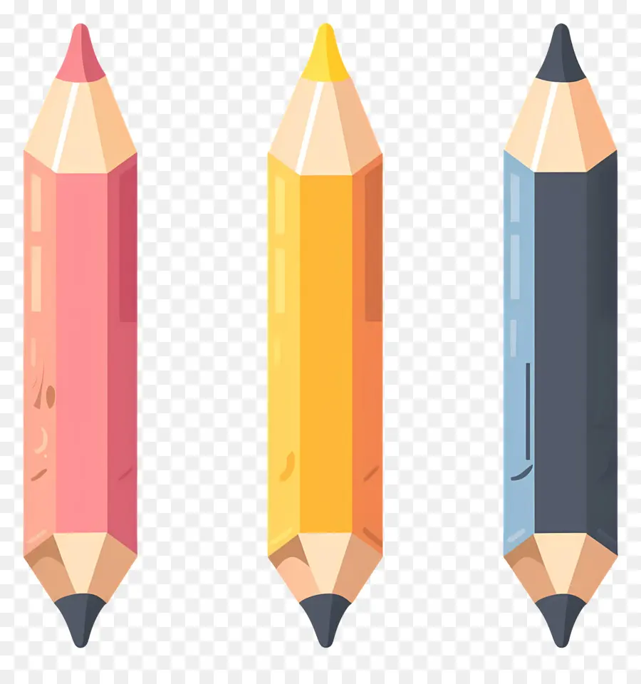 Crayons De Couleur，Trois Crayons De Couleur PNG