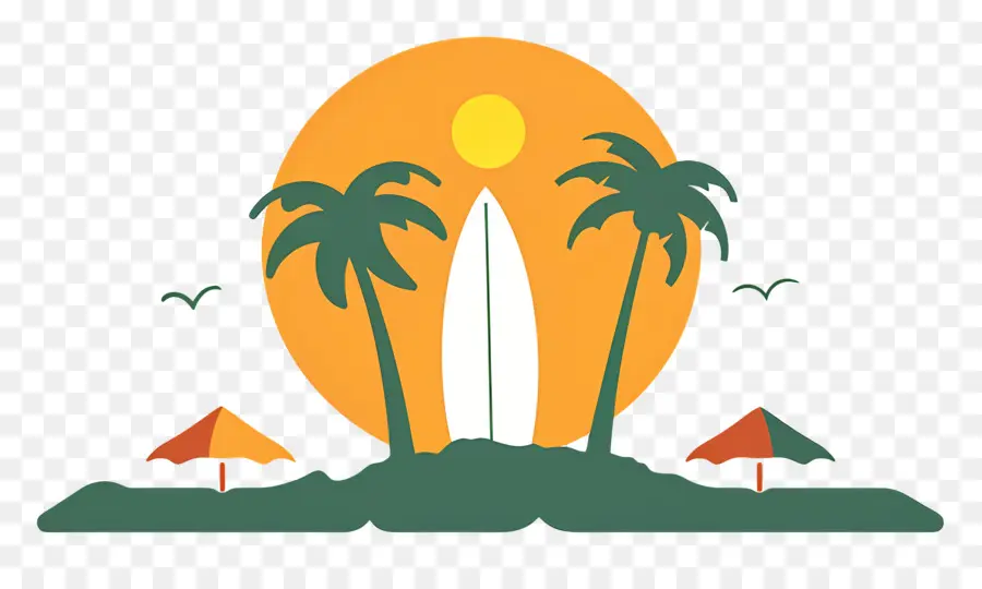 Logo De Plage，Île Tropicale PNG