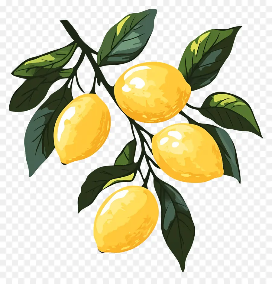 Aquarelle Citron，Citrons Jaunes PNG