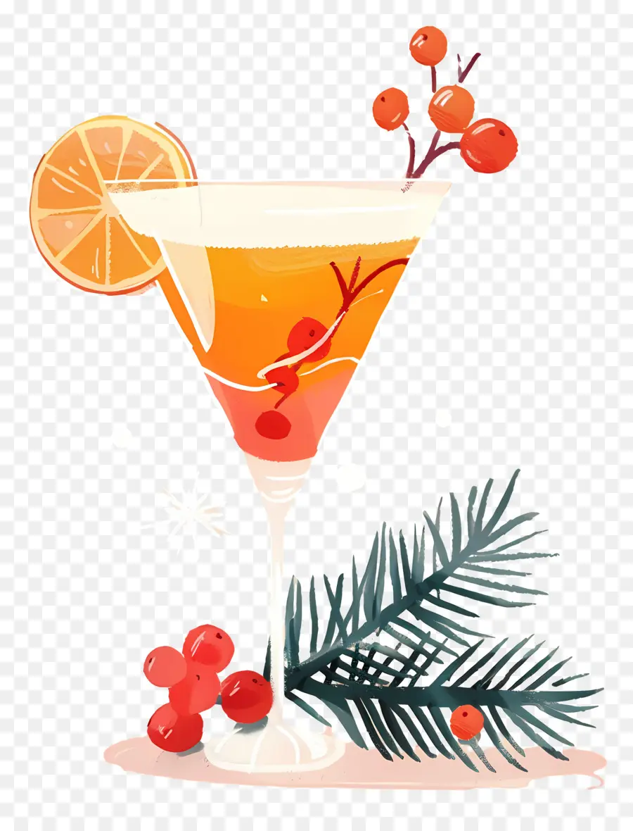 Cocktail De Noël，Verre à Cocktail PNG