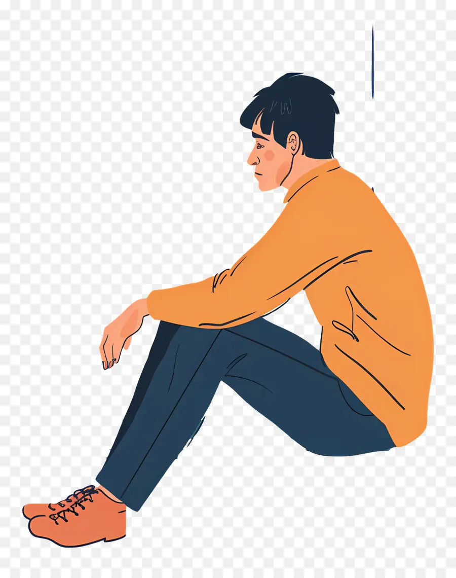 Homme Seul，Personne Assise PNG