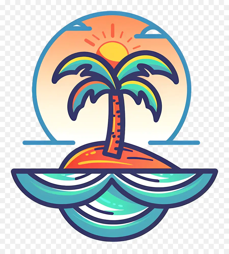 Logo De Plage，Palmier PNG