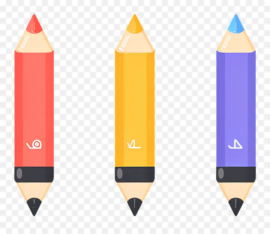 Crayons De Couleur，Trois Crayons De Couleur PNG