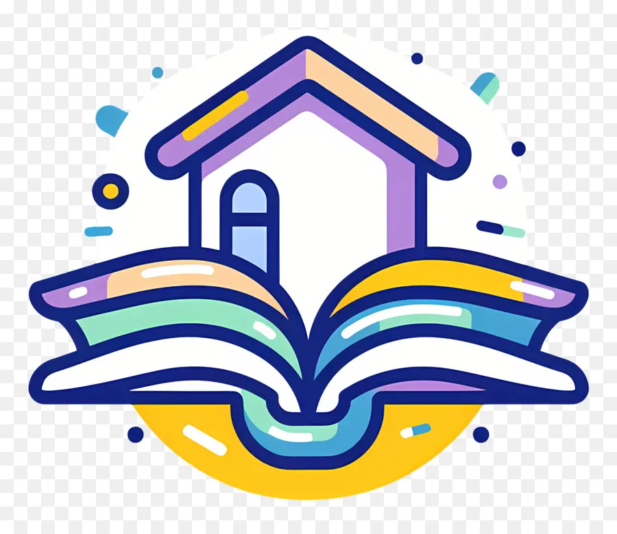 Logo Du Livre，Livre Ouvert Et Maison PNG