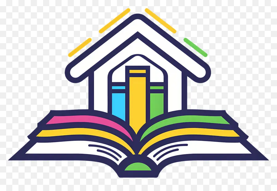 Logo Du Livre，Livre Et Maison PNG