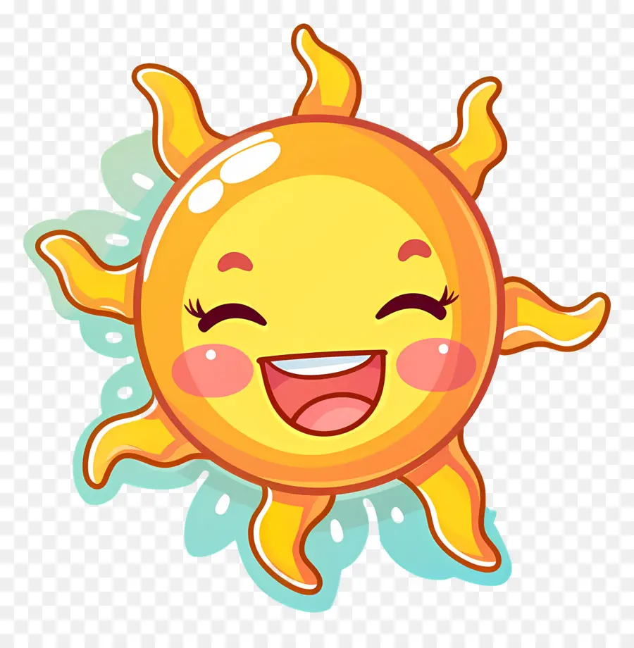 Soleil Kawaii，Soleil De Dessin Animé PNG