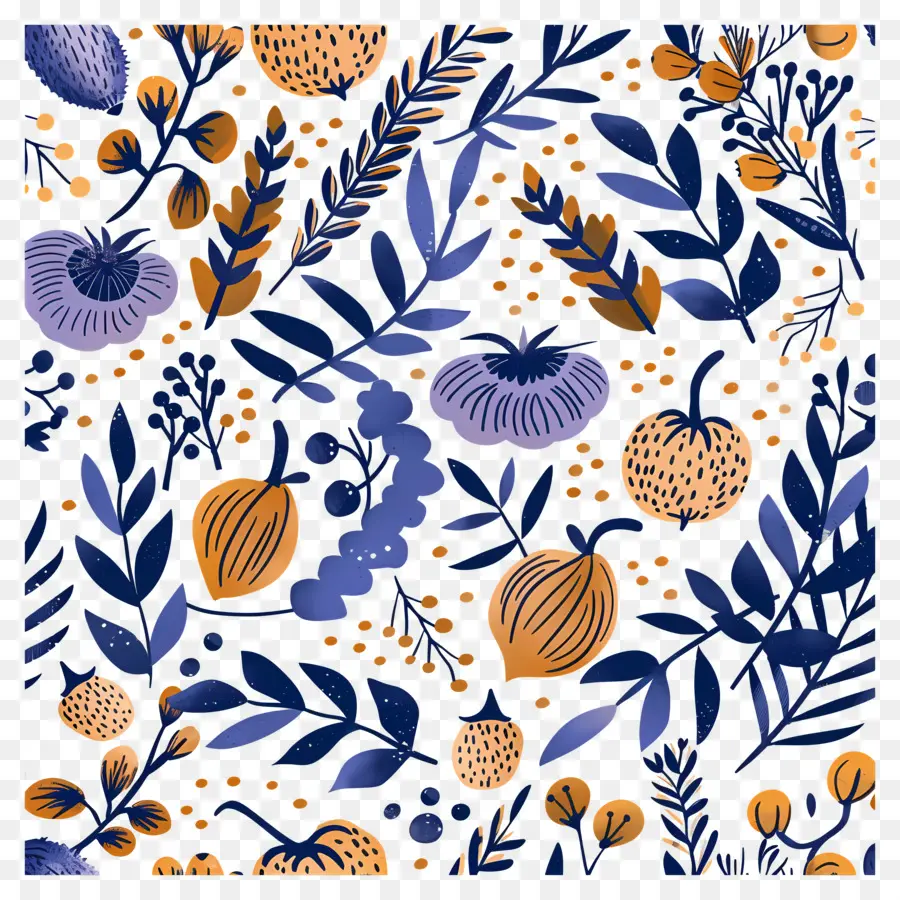 Modèle De Thanksgiving，Motif Floral PNG