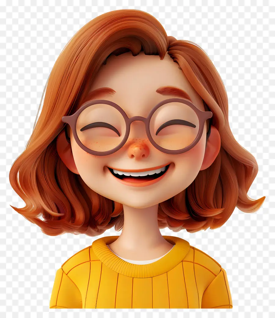 Des Gens Heureux，Fille Souriante Avec Des Lunettes PNG