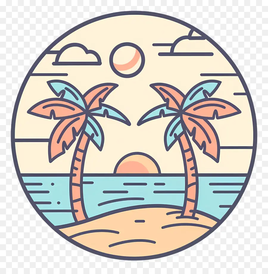 Logo De Plage，Scène De Plage PNG