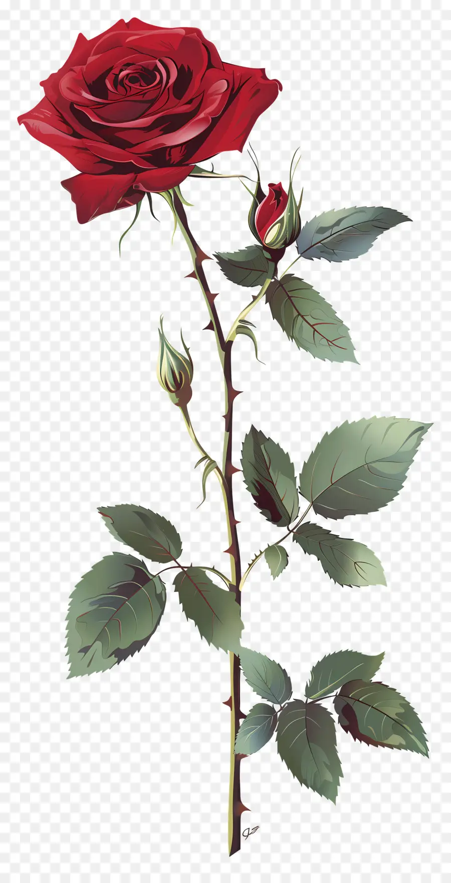 Rose Simple，Rose Rouge PNG