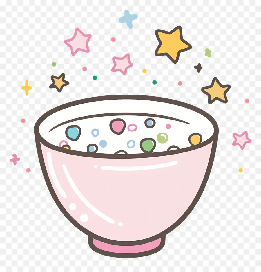 Bol De Céréales Kawaii，Bol Avec Des étoiles PNG