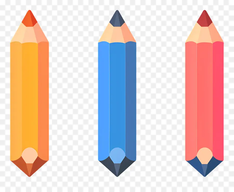 Crayons De Couleur，Trois Crayons De Couleur PNG