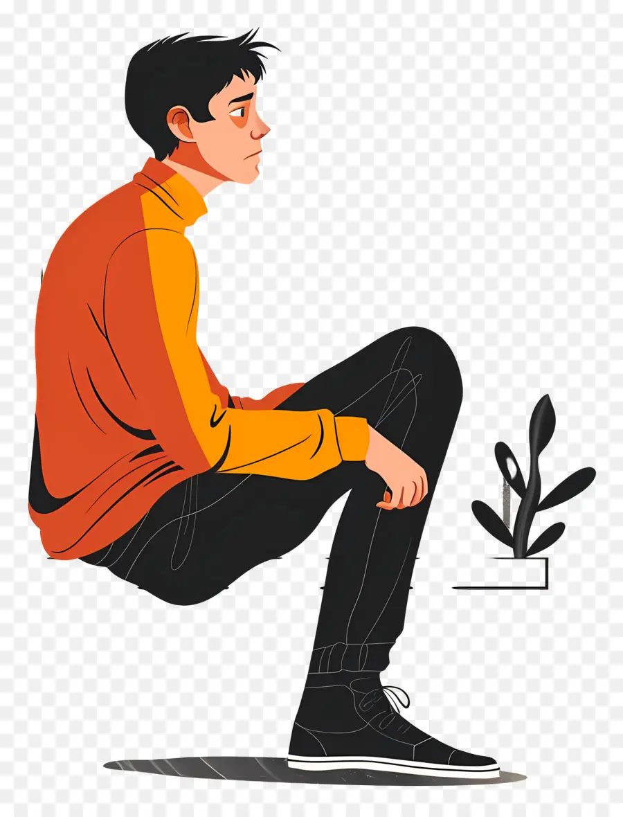 Homme Seul，Personne Assise PNG