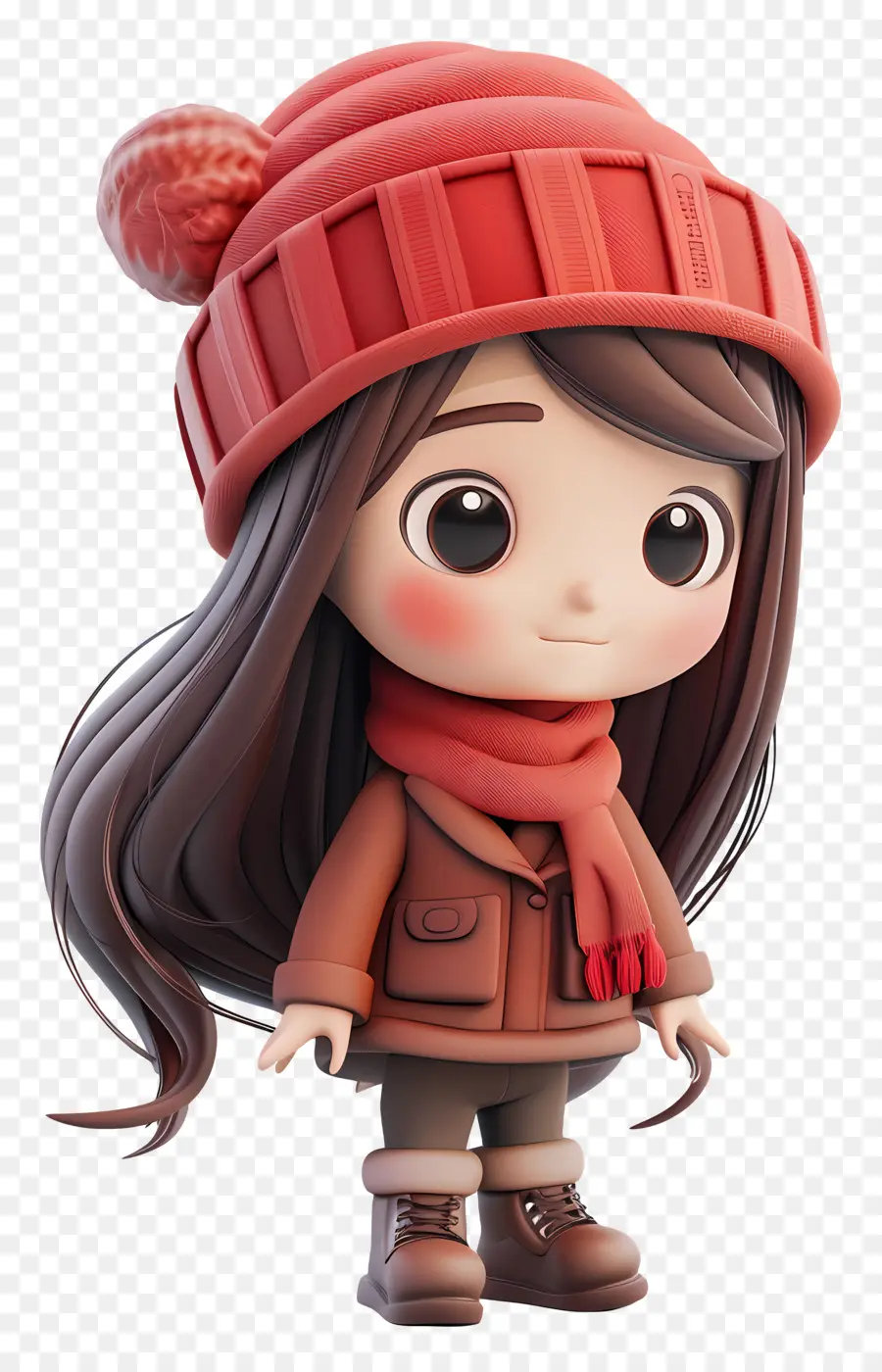 Fille Chibi，Jolie Fille En Vêtements D'hiver PNG